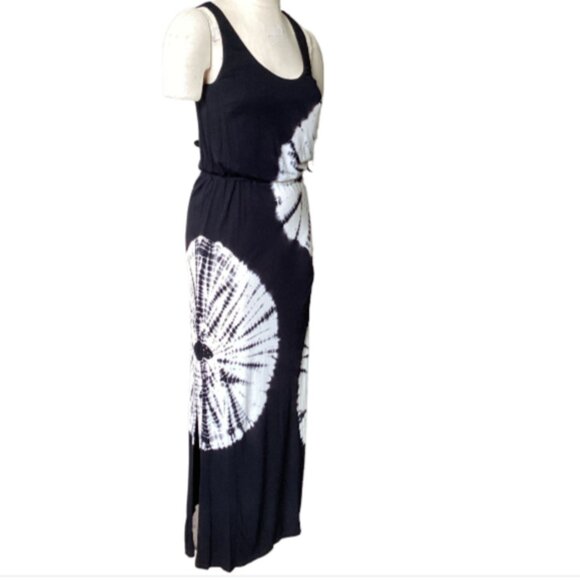 INC/International Concepts Beaded Tie Dye Maxi Tank Dress Sz PS Black White 196G - Picture 5 of 9